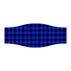 Neon Blue And Black Plaids Stretchable Headband by ConteMonfrey