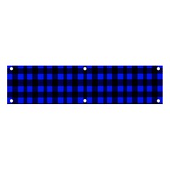 Neon Blue And Black Plaids Banner And Sign 4  X 1  by ConteMonfrey