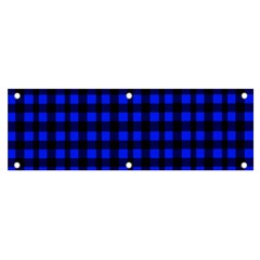 Neon Blue And Black Plaids Banner And Sign 6  X 2  by ConteMonfrey