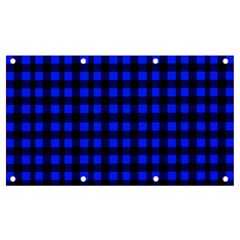 Neon Blue And Black Plaids Banner And Sign 7  X 4  by ConteMonfrey