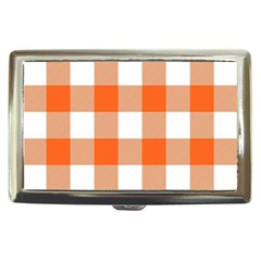 Orange And White Plaids Cigarette Money Case by ConteMonfrey