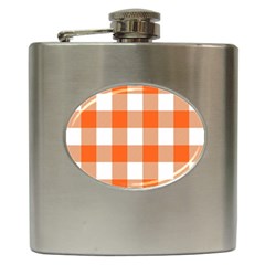 Orange And White Plaids Hip Flask (6 Oz) by ConteMonfrey