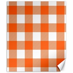 Orange And White Plaids Canvas 8  X 10  by ConteMonfrey