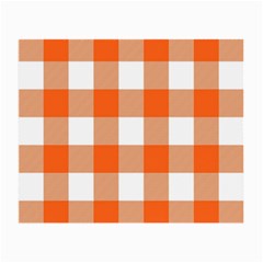 Orange And White Plaids Small Glasses Cloth (2 Sides) by ConteMonfrey