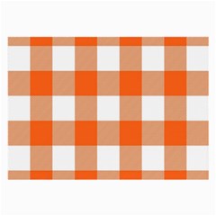 Orange And White Plaids Large Glasses Cloth by ConteMonfrey