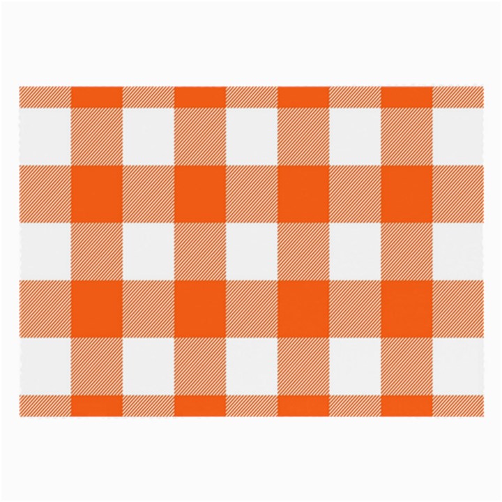 Orange and white plaids Large Glasses Cloth (2 Sides)