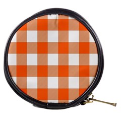 Orange And White Plaids Mini Makeup Bag by ConteMonfrey