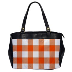 Orange And White Plaids Oversize Office Handbag by ConteMonfrey