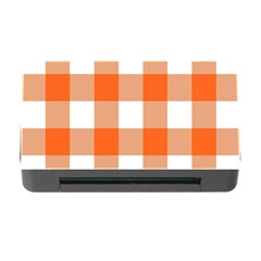 Orange And White Plaids Memory Card Reader With Cf by ConteMonfrey