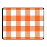 Orange and white plaids Double Sided Fleece Blanket (Small)  45 x34  Blanket Front