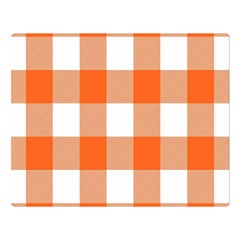 Orange And White Plaids Double Sided Flano Blanket (large)  by ConteMonfrey