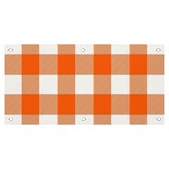 Orange And White Plaids Banner And Sign 6  X 3  by ConteMonfrey