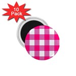 Pink and white plaids 1.75  Magnets (10 pack)  Front