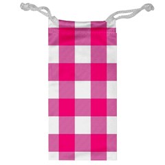 Pink And White Plaids Jewelry Bag by ConteMonfrey