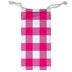 Pink and white plaids Jewelry Bag Front