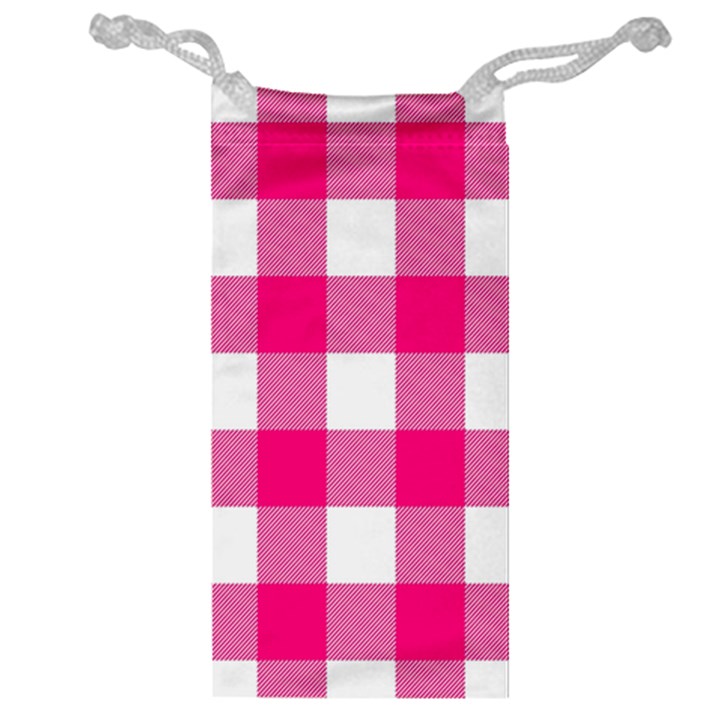 Pink and white plaids Jewelry Bag