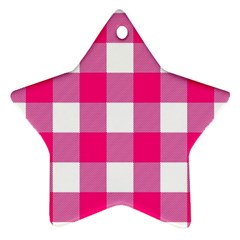 Pink And White Plaids Star Ornament (two Sides) by ConteMonfrey