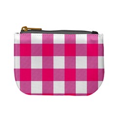 Pink And White Plaids Mini Coin Purse by ConteMonfrey