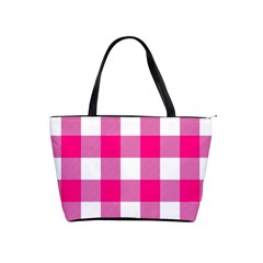 Pink And White Plaids Classic Shoulder Handbag by ConteMonfrey