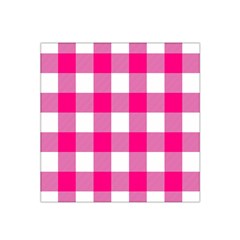 Pink And White Plaids Satin Bandana Scarf 22  X 22  by ConteMonfrey