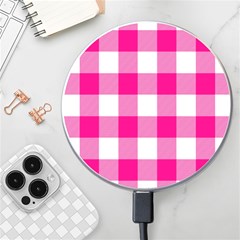 Pink And White Plaids Wireless Charger by ConteMonfrey