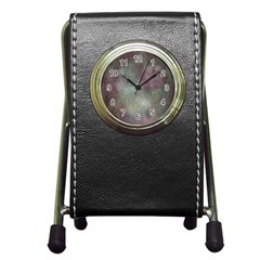 Background-abstrac Pen Holder Desk Clock