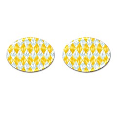 Background-box Yellow Cufflinks (oval) by nateshop