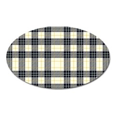 Gray And Yellow Plaids  Oval Magnet by ConteMonfrey