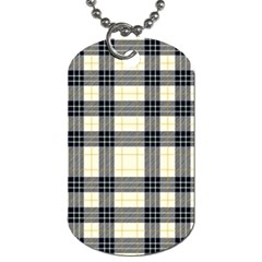 Gray And Yellow Plaids  Dog Tag (two Sides) by ConteMonfrey