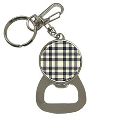 Gray And Yellow Plaids  Bottle Opener Key Chain by ConteMonfrey