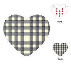 Gray And Yellow Plaids  Playing Cards Single Design (heart) by ConteMonfrey