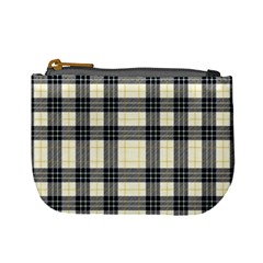 Gray And Yellow Plaids  Mini Coin Purse by ConteMonfrey