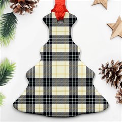 Gray And Yellow Plaids  Christmas Tree Ornament (two Sides) by ConteMonfrey