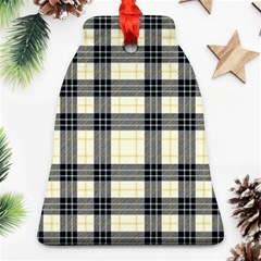 Gray And Yellow Plaids  Bell Ornament (two Sides) by ConteMonfrey