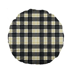 Gray And Yellow Plaids  Standard 15  Premium Flano Round Cushions by ConteMonfrey