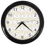 Background-cute-christmas Gold Wall Clock (Black) Front