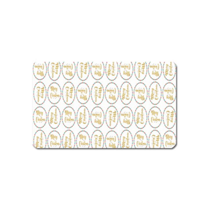 Background-cute-christmas Gold Magnet (Name Card)