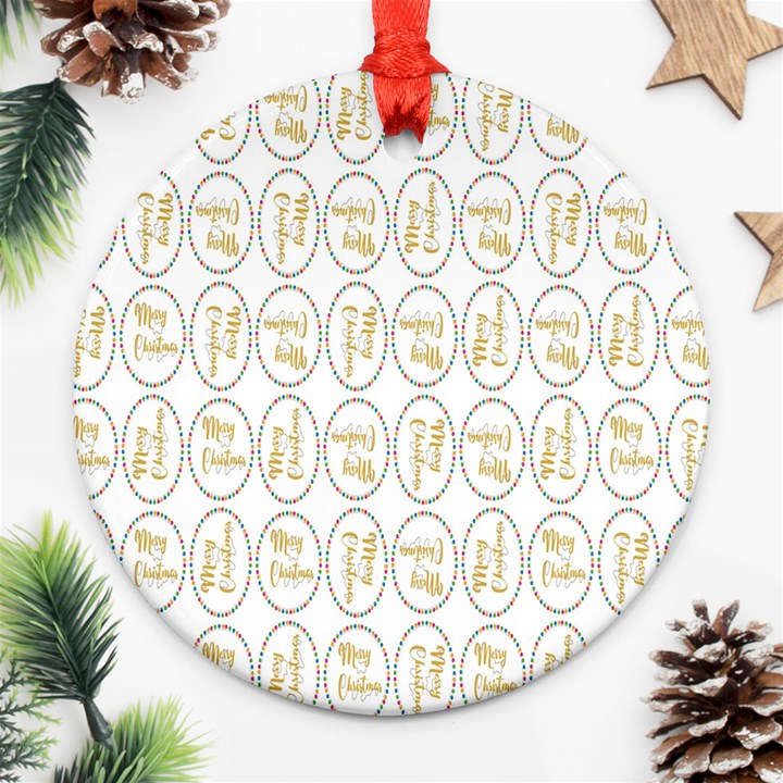 Background-cute-christmas Gold Round Ornament (Two Sides)