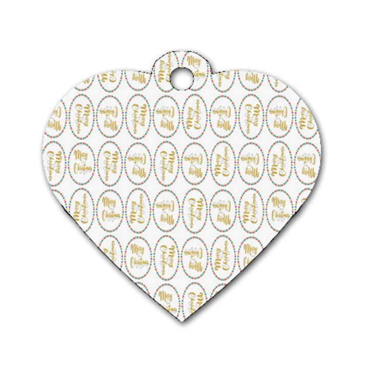 Background-cute-christmas Gold Dog Tag Heart (Two Sides)