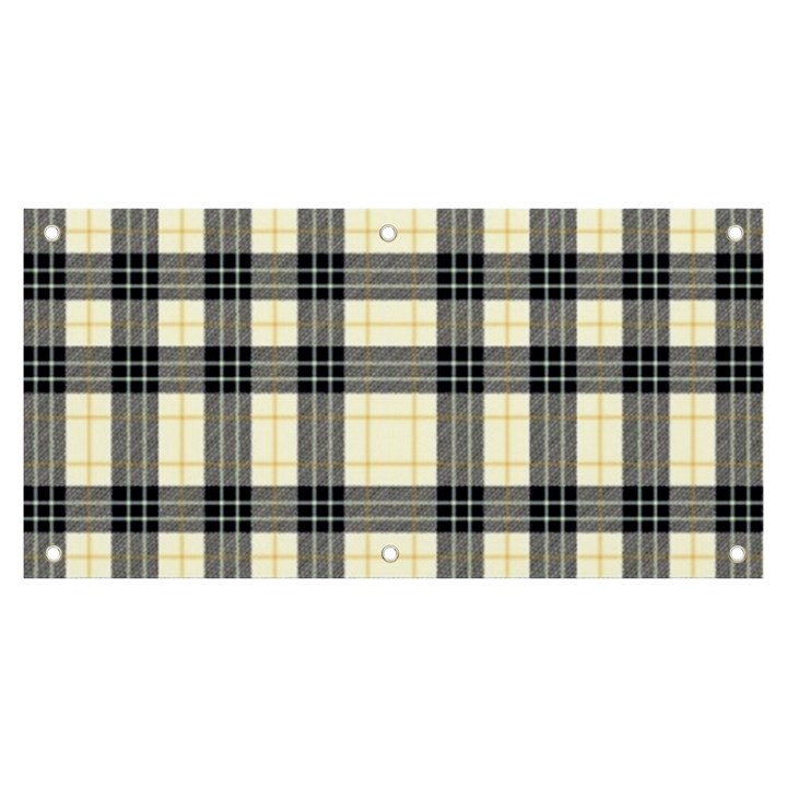 Gray And Yellow Plaids  Banner and Sign 6  x 3 