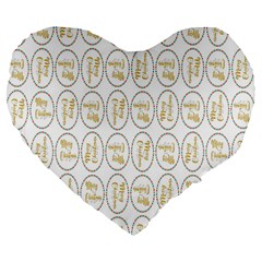 Background-cute-christmas Gold Large 19  Premium Flano Heart Shape Cushions by nateshop