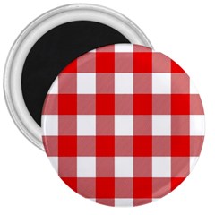 Red And White Plaids 3  Magnets by ConteMonfrey