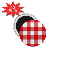 Red And White Plaids 1 75  Magnets (10 Pack)  by ConteMonfrey