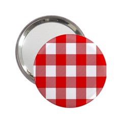 Red And White Plaids 2 25  Handbag Mirrors by ConteMonfrey