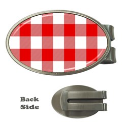 Red And White Plaids Money Clips (oval)  by ConteMonfrey