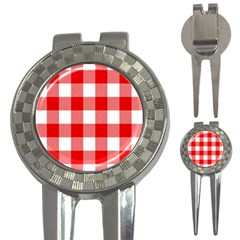 Red And White Plaids 3-in-1 Golf Divots by ConteMonfrey