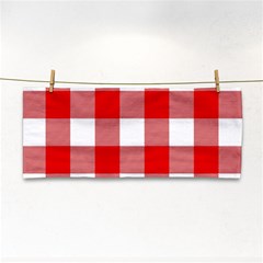 Red And White Plaids Hand Towel by ConteMonfrey