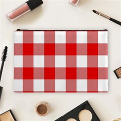 Red And White Plaids Cosmetic Bag (large) by ConteMonfrey