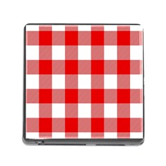 Red And White Plaids Memory Card Reader (square 5 Slot) by ConteMonfrey