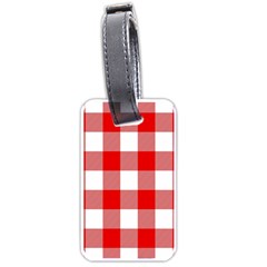 Red And White Plaids Luggage Tag (one Side) by ConteMonfrey